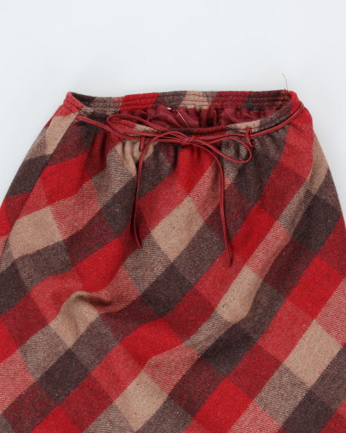 Vintage Check Wool Blend Skirt - S