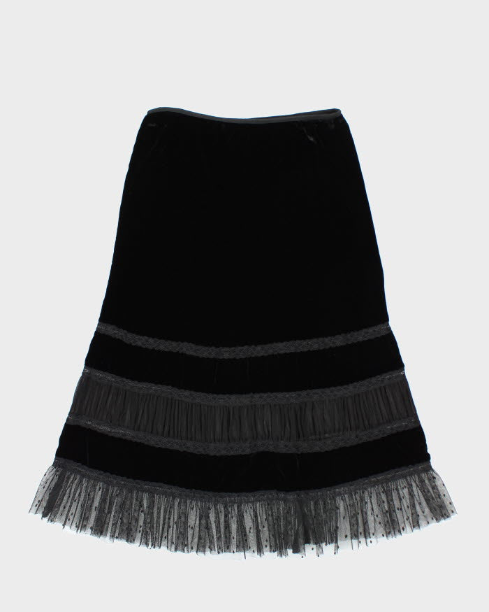 Vintage Polo Jeans Velvet Silk Skirt - S