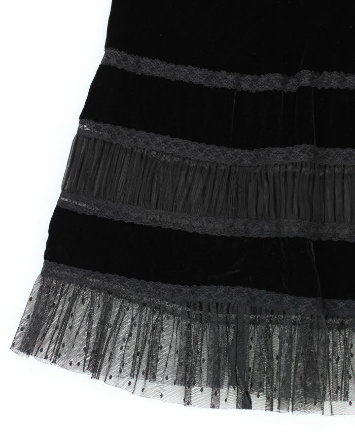 Vintage Polo Jeans Velvet Silk Skirt - S