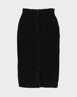 Vintage 90s Sostanza Velvet Button Skirt - S
