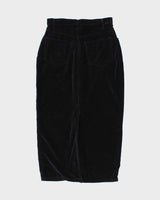 Vintage 90s Sostanza Velvet Button Skirt - S