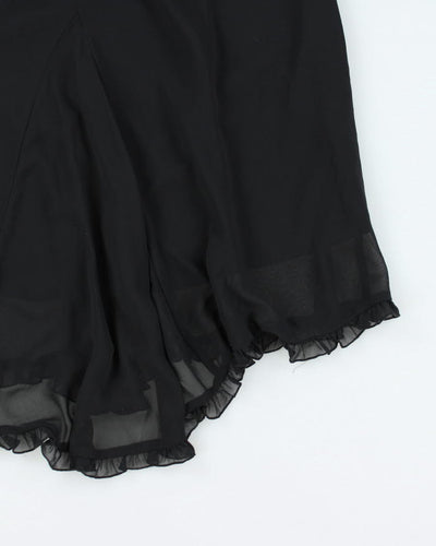Y2k 00s Black Frilly Skirt - S