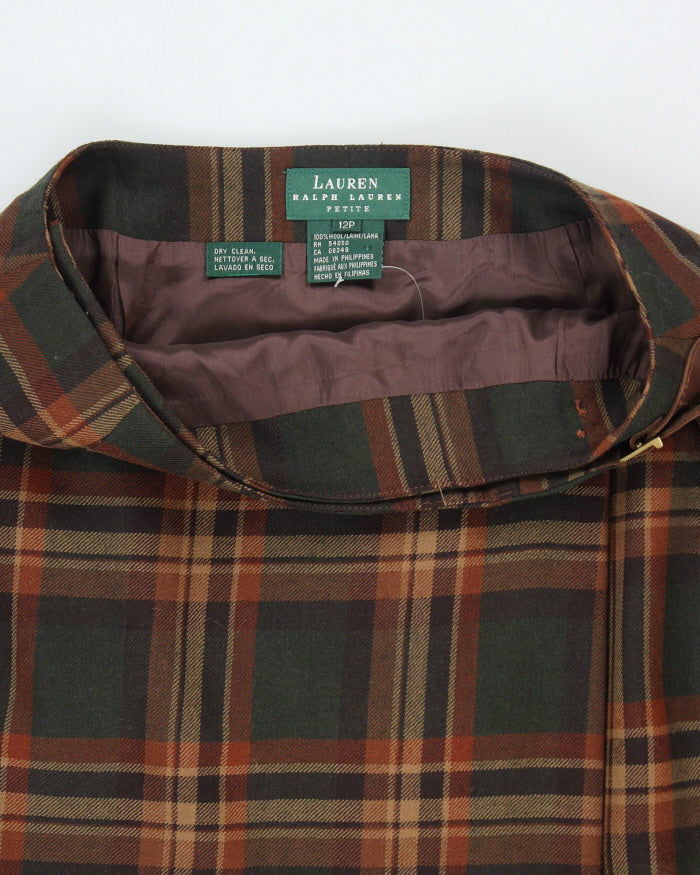 Vintage Ralph Lauren Wool Check Skirt - S