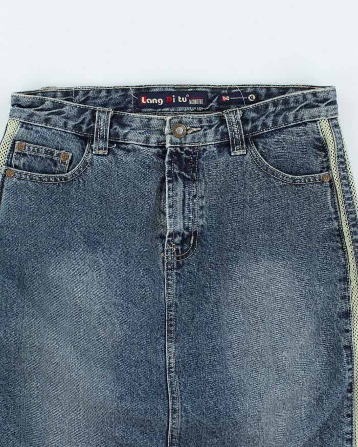 Y2k 00s Lang Di Tue Denim Skirt - XL