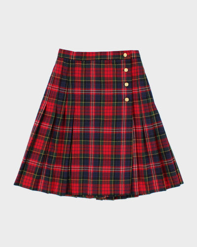 Vintage Nygard Wool Pleated Check Skirt - XS