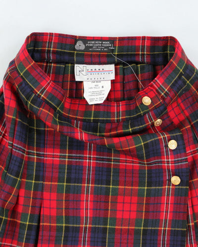 Vintage Nygard Wool Pleated Check Skirt - XS