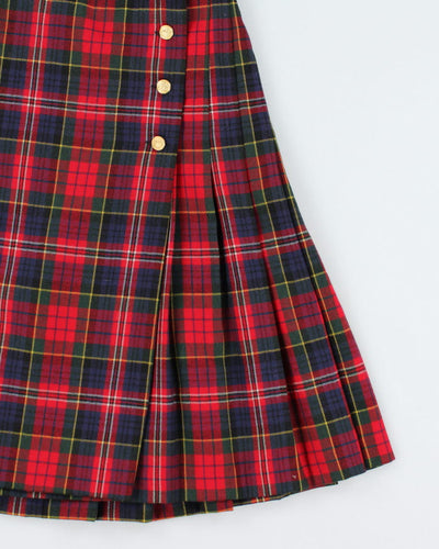 Vintage Nygard Wool Pleated Check Skirt - XS