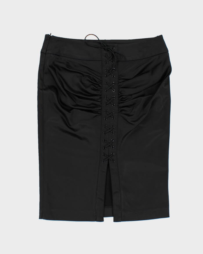 Y2k 00s Bebe Lace-up Silk Skirt - S