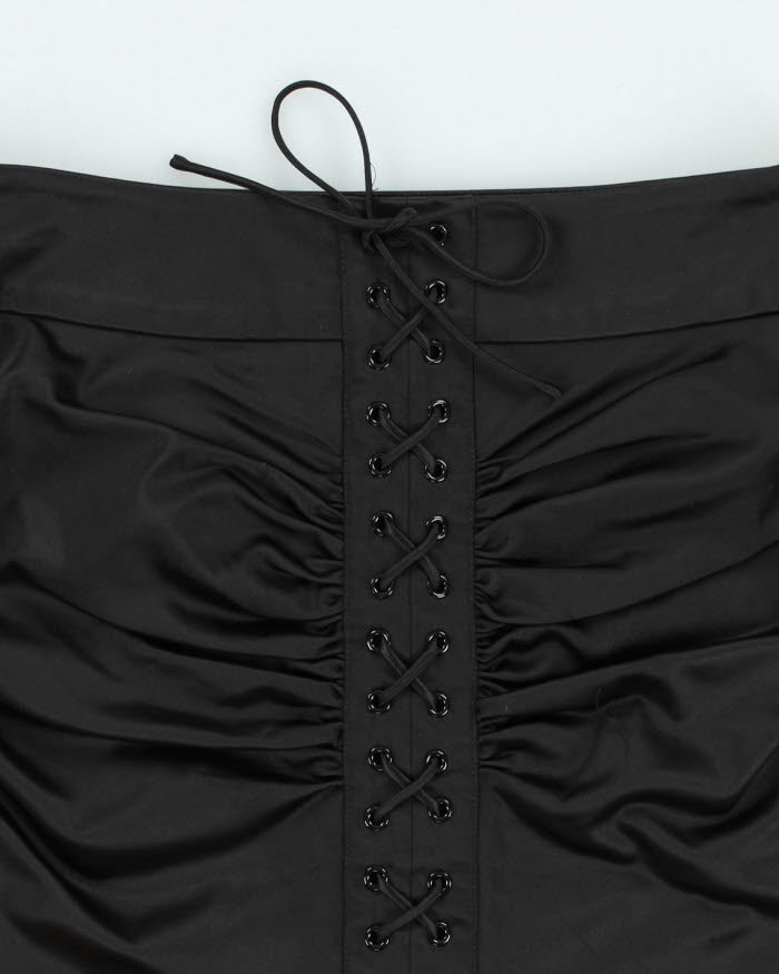 Y2k 00s Bebe Lace-up Silk Skirt - S