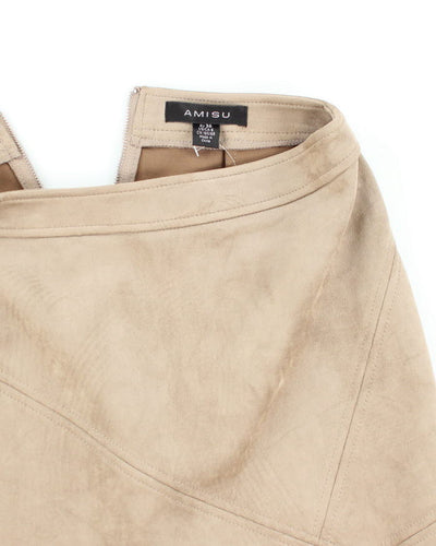Y2k 00s Amisu Faux Suede Mini Skirt - S