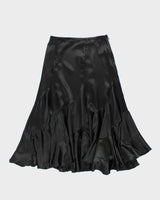 Y2k 00s Satin Ruffle Skirt - S