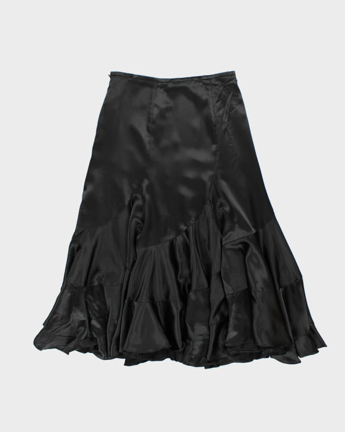 Y2k 00s Satin Ruffle Skirt - S
