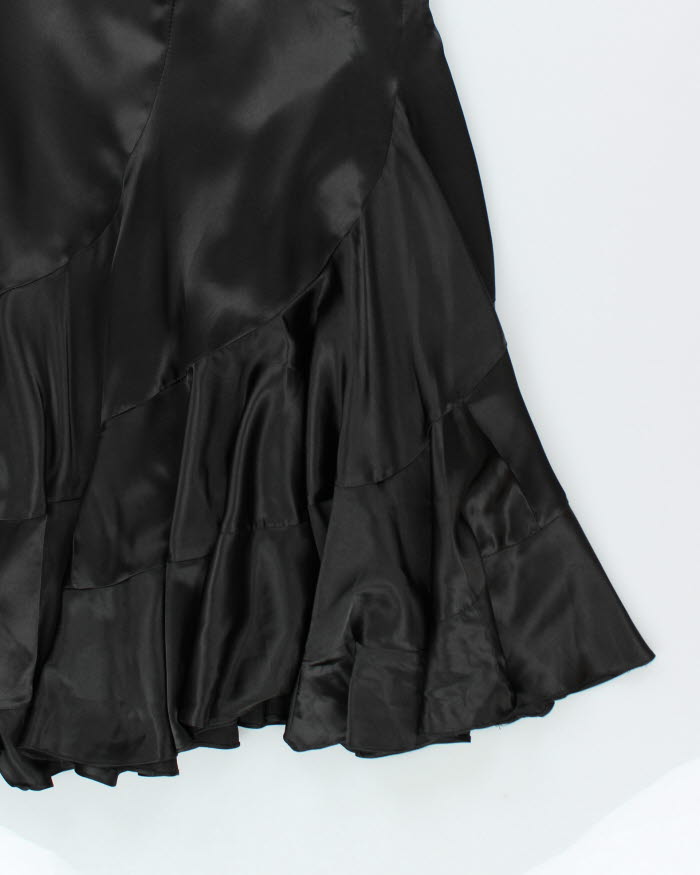 Y2k 00s Satin Ruffle Skirt - S