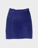 Vintage Diani Blue Leather Skirt - XS