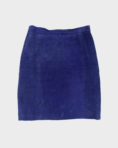 Vintage Diani Blue Leather Skirt - XS