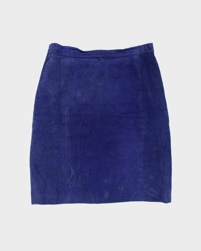Vintage Diani Blue Leather Skirt - XS