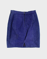 Vintage Diani Blue Leather Skirt - XS