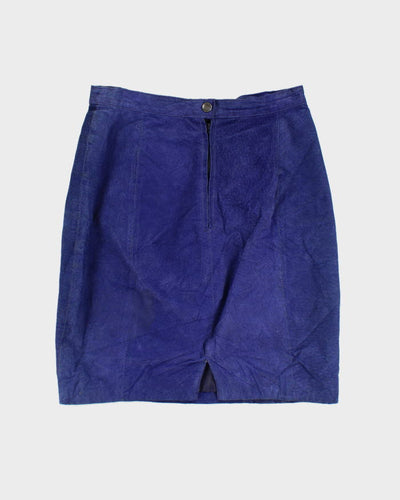 Vintage Diani Blue Leather Skirt - XS