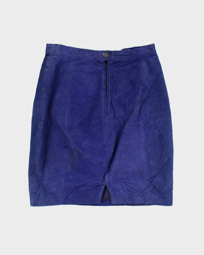 Vintage Diani Blue Leather Skirt - XS