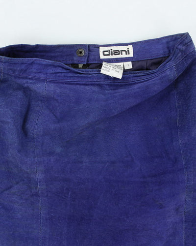 Vintage Diani Blue Leather Skirt - XS
