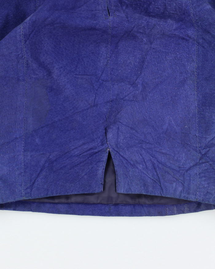 Vintage Diani Blue Leather Skirt - XS