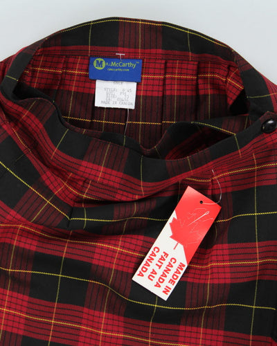 Deadstock  R.J McCarthy Wool Blend Checked Skirt - XXS