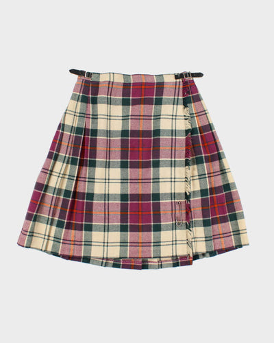 Vintage Clan Laird Wool Checked Skirt - S