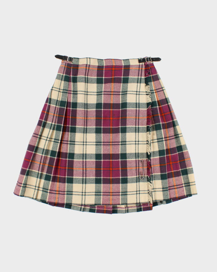 Vintage Clan Laird Wool Checked Skirt - S