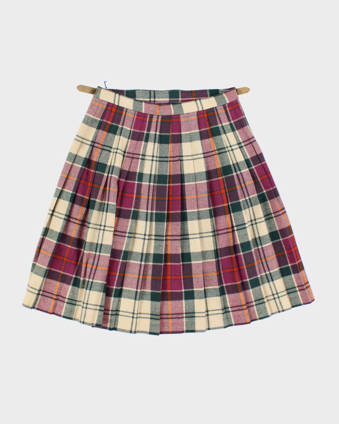 Vintage Clan Laird Wool Checked Skirt - S