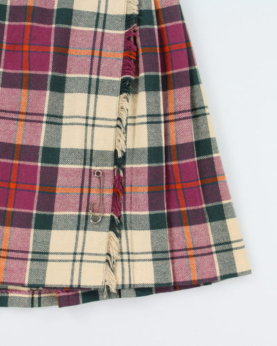 Vintage Clan Laird Wool Checked Skirt - S