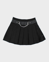 Y2k 00s Royal Bones Pleated Chain Mini Skirt - L