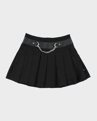 Y2k 00s Royal Bones Pleated Chain Mini Skirt - L
