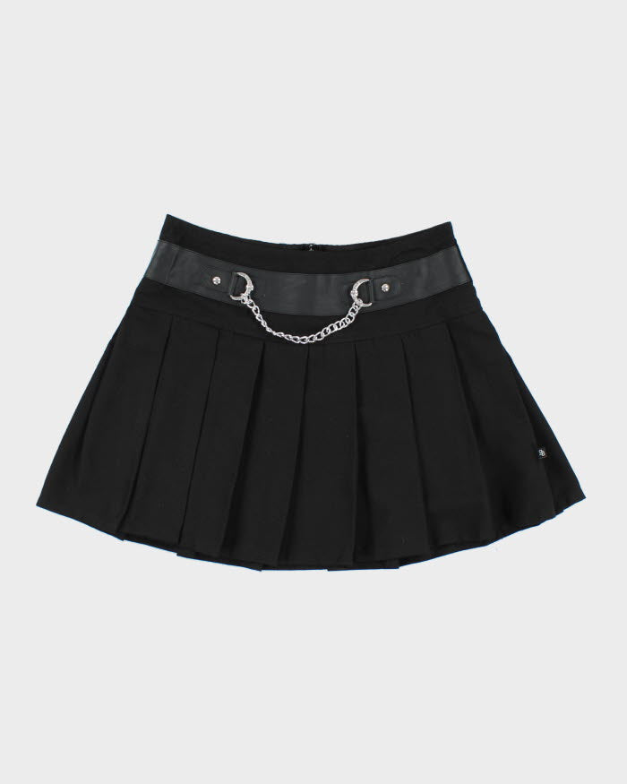 Y2k 00s Royal Bones Pleated Chain Mini Skirt - L