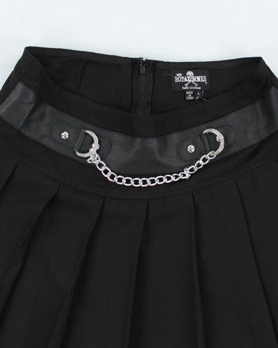 Y2k 00s Royal Bones Pleated Chain Mini Skirt - L