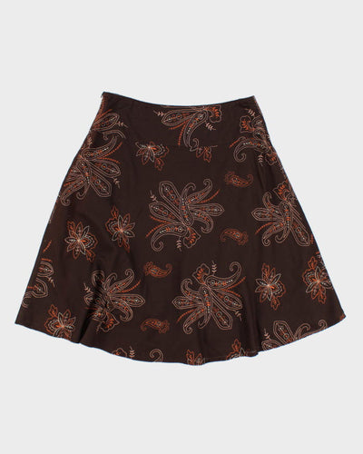 Y2k 00s Tribal Brown Embroidered Skirt - S