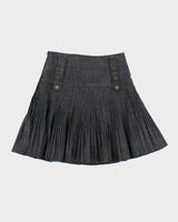 Y2k 00s Pleated Grey Skirt - XS