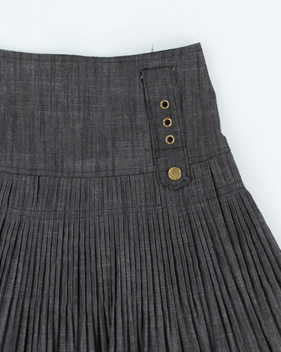 Y2k 00s Pleated Grey Skirt - XS
