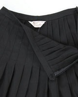 Vintage Al Jeans Wool Black Pleated Skirt - S