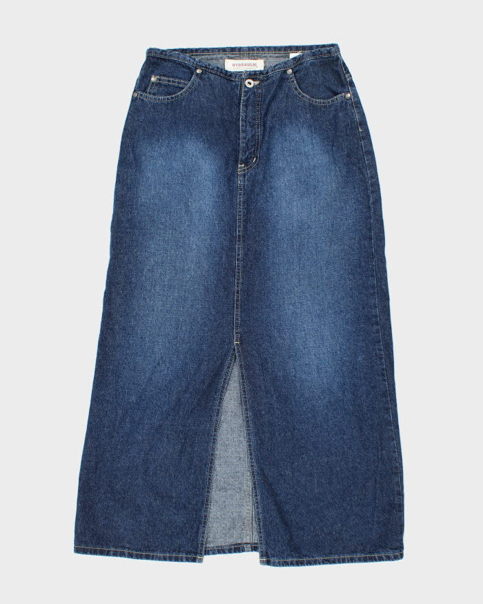 Y2k 00s Hydraulic Dark Wash Denim Skirt - XS