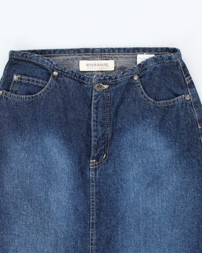 Y2k 00s Hydraulic Dark Wash Denim Skirt - XS