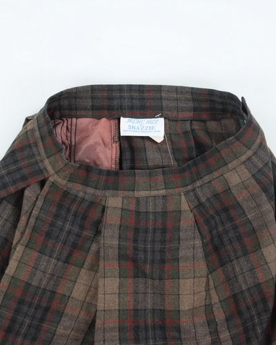 Vintage Snazzie Wool Blend Checked Skirt - S