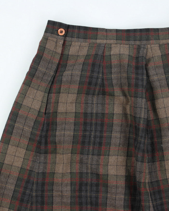 Vintage Snazzie Wool Blend Checked Skirt - S