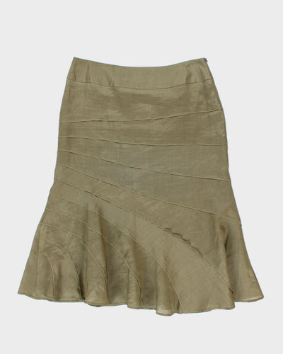 Y2k 00s Gilani Khaki Tiered Skirt - M
