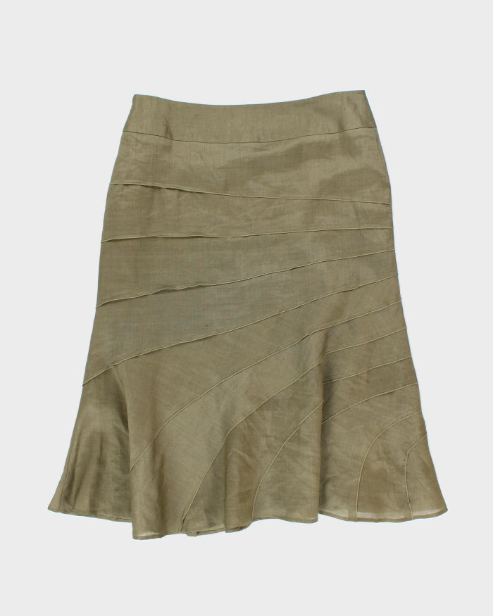 Y2k 00s Gilani Khaki Tiered Skirt - M