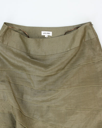 Y2k 00s Gilani Khaki Tiered Skirt - M