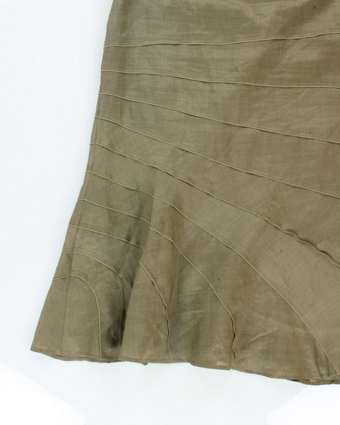 Y2k 00s Gilani Khaki Tiered Skirt - M