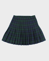Vintage Top Marks Checked Pleated Skirt - S