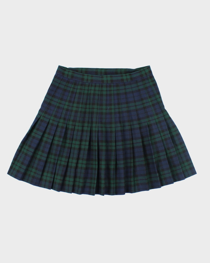 Vintage Top Marks Checked Pleated Skirt - S