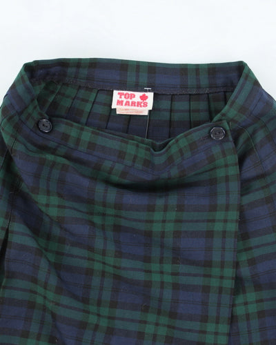 Vintage Top Marks Checked Pleated Skirt - S