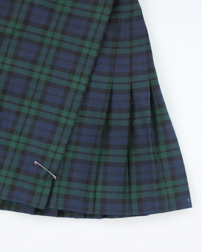 Vintage Top Marks Checked Pleated Skirt - S